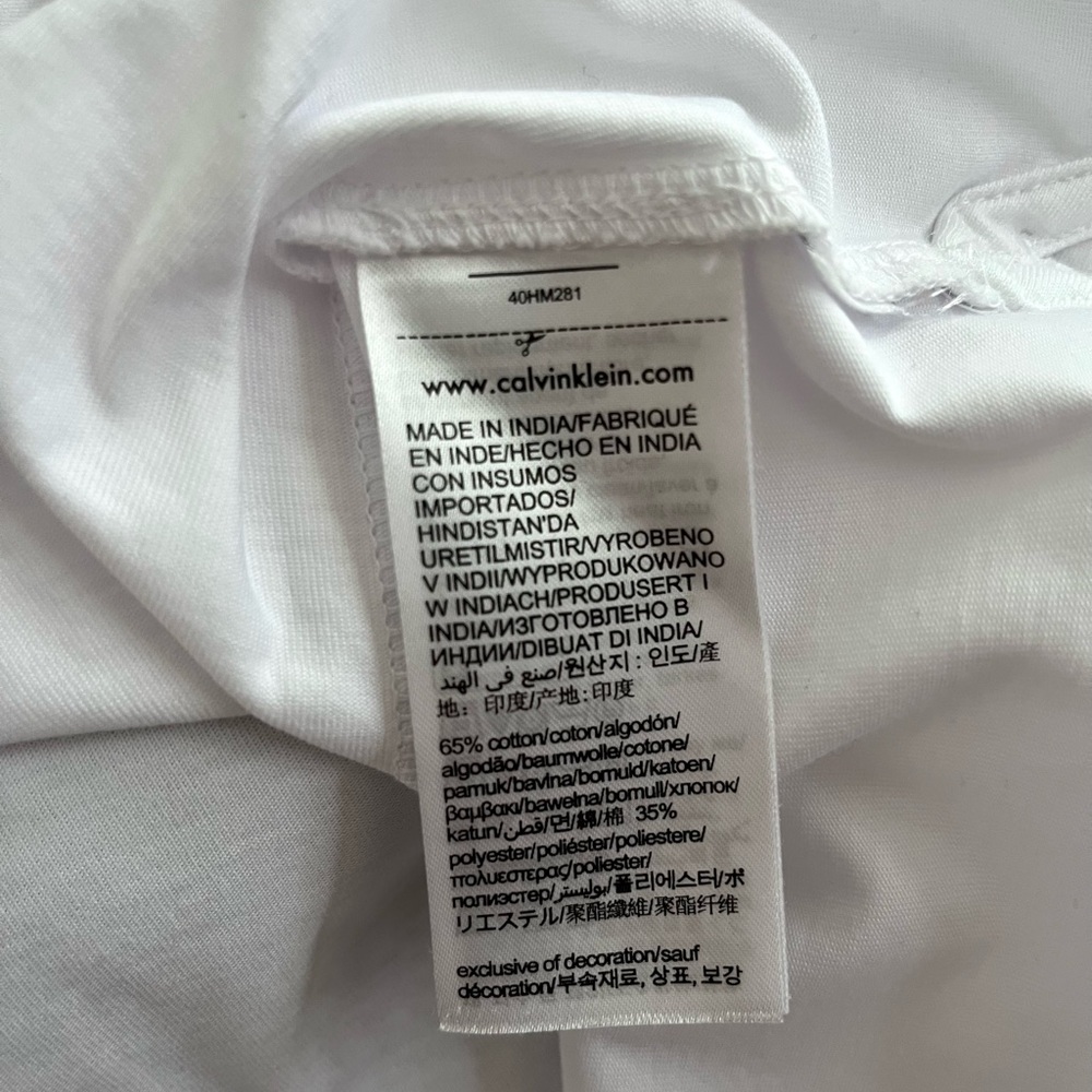 Calvin Klein Classic Smooth Cotton White Polo Shirt - Picture 7 of 7